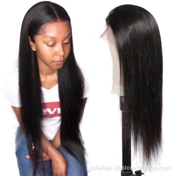 Wholesale Unprocessed Virgin Cuticle Aligned Peruvian Human Hair Silk Straight Front Lace Frontal Wigs